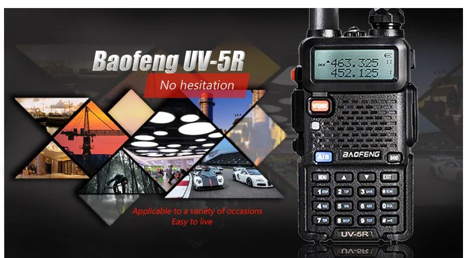 BaoFeng UV-5R портативная рация Профессиональный CB радио Baofeng UV5R трансивер 128CH 5 Вт VHF& UHF Ручной Охота+ USB программный кабель