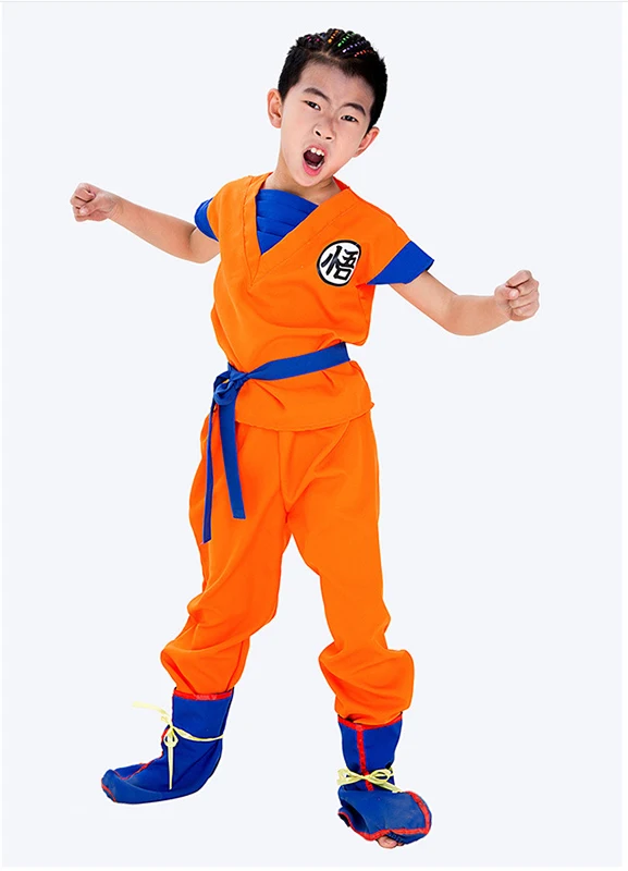 Child Kids Carnival Dragon Ball Z Costume Son Goku Wig Clothes Cosplay Halloween Children's Day Stage Show Party Fancy Dress