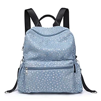 Модные женские сумки для подгузников со звездами, мягкий джинсовый материал, сумка для пеленания ребенка с 2 ремешками, рюкзаки для коляски, уход за ребенком - Цвет: Синий
