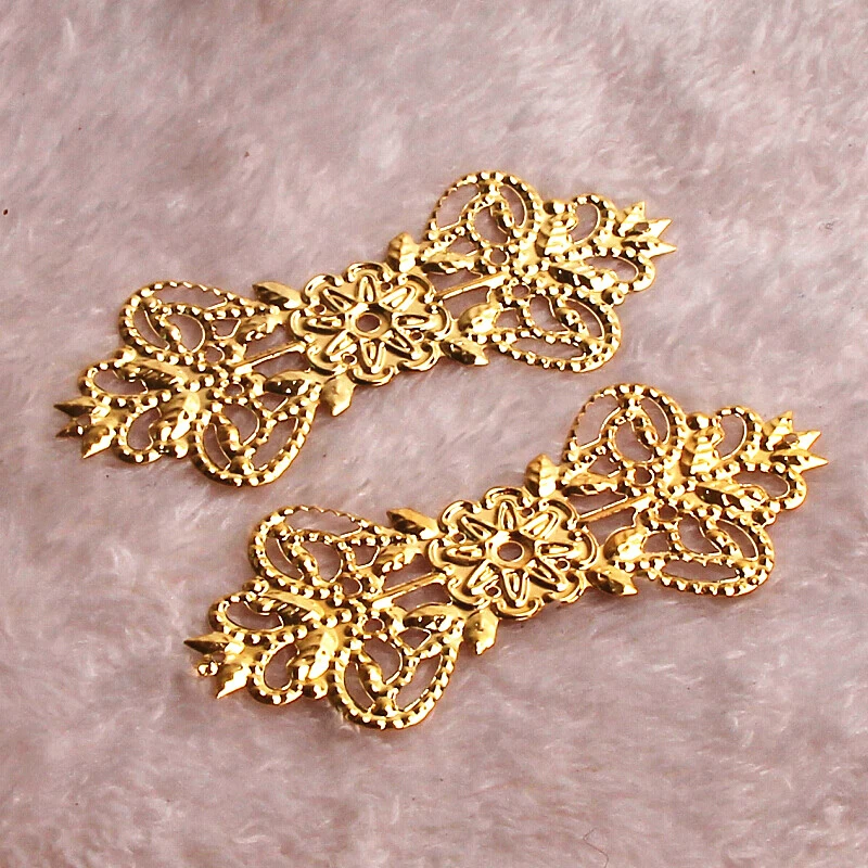 

20pcs Gold Color Filigree Wraps Connectors For Jewelry Making Findings DIY Decoration Spacer Accessories
