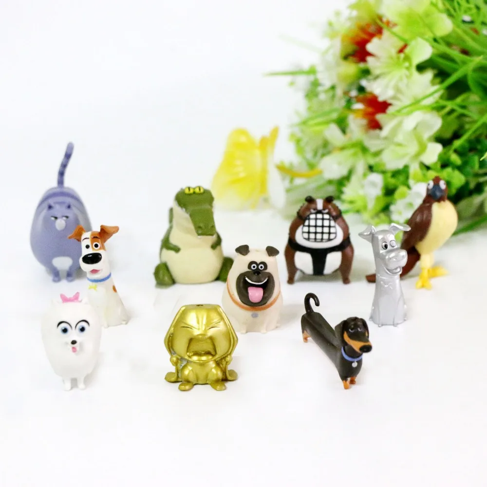 

Movie The Secret Pets Life Figuras Toys 10pcs/lot Snowball Gidget Mel Max Duke Dog Cat Rabbit Action Figure Model Dolls Gift