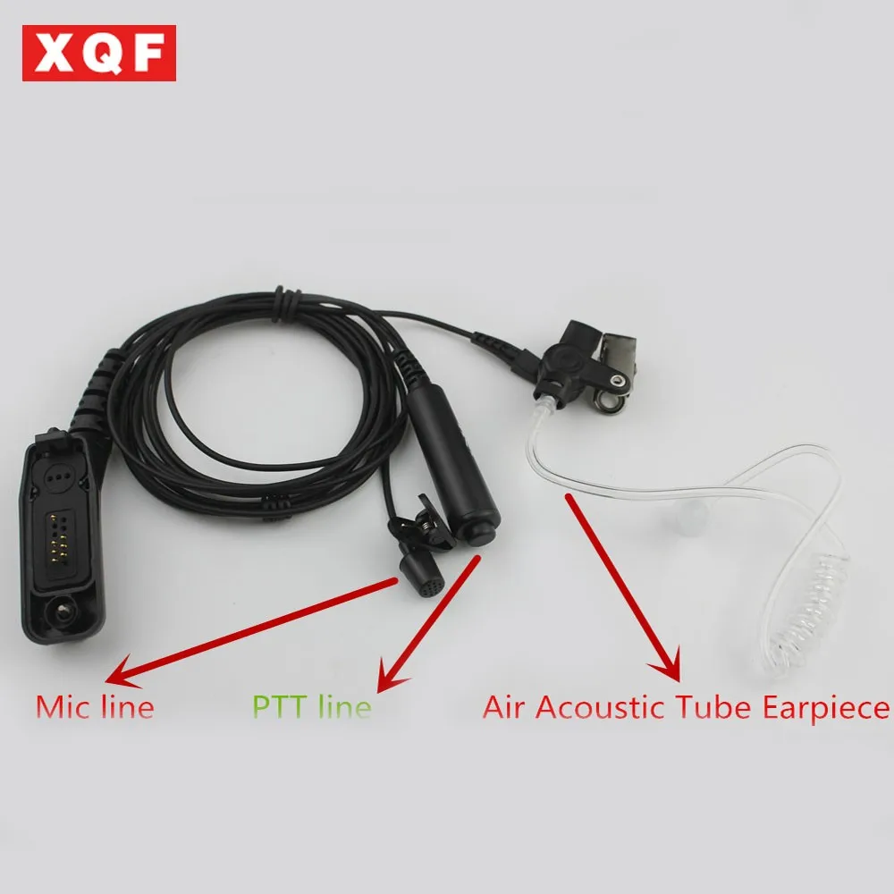 

XQF Air Acoustic Tube Earpiece PTT Mic Headset for Motorola XiR P8668 P8268 APX 7000 XPR 6500 XPR 6550 Walkie Talkie