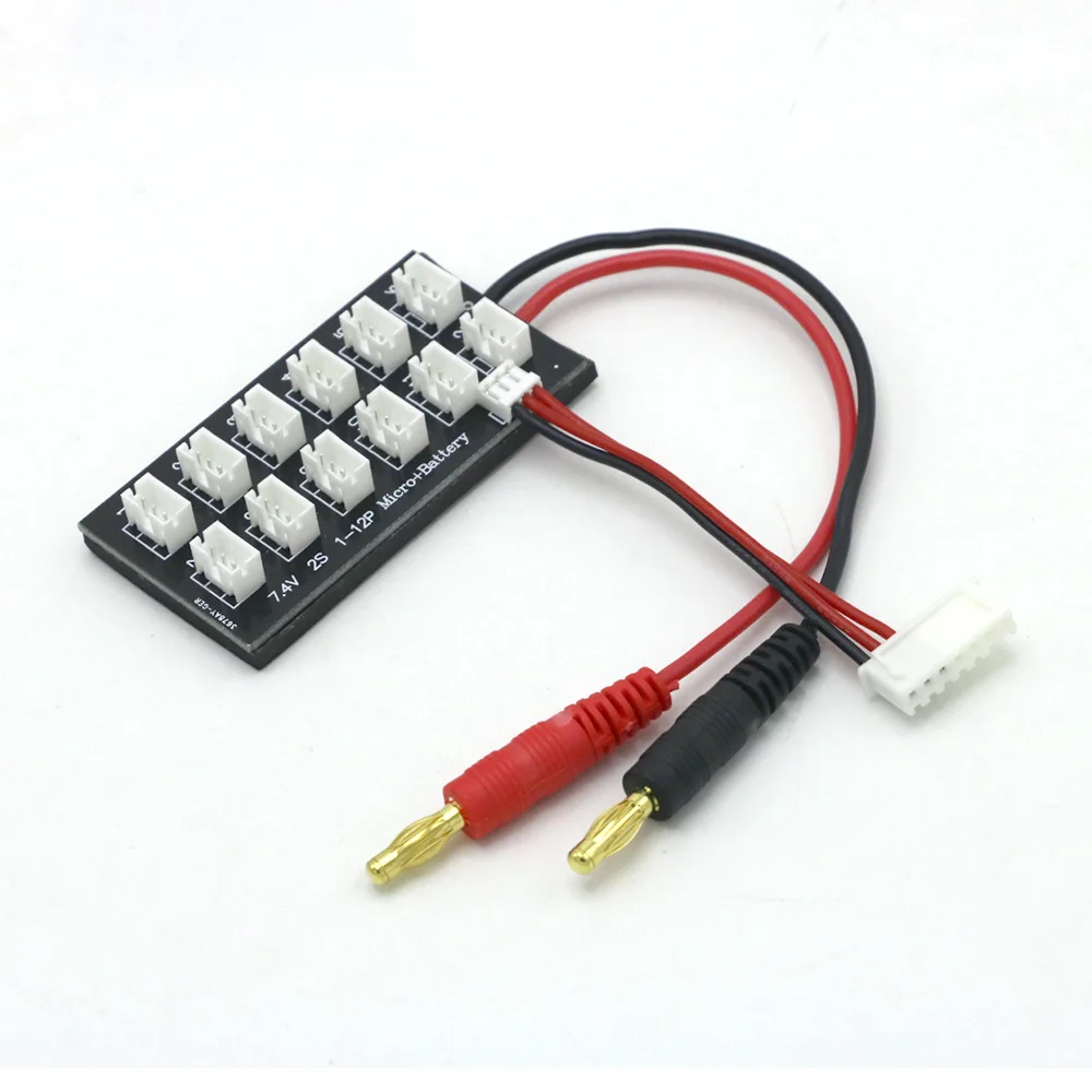 

1pcs 12 Cell Paraboard Parallel Ballanced Charging Board for RC Helicopter Quadcopter FPV Lipo Battery 7.4V 2S Charging