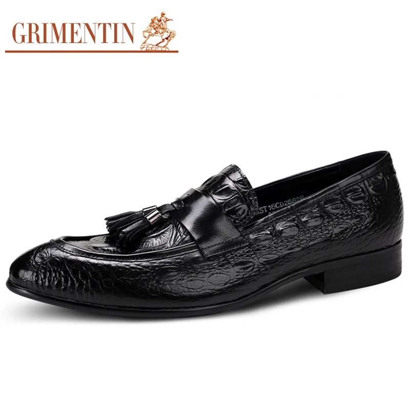 www.semadata.org : Buy Men Loafers Luxury Italian Genuine Leather Tassel Black Burgundy Corocdile ...