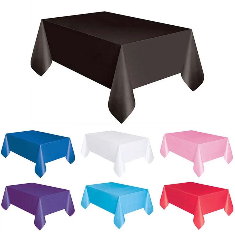 Home Garden Solid Tablecloths Solid Plastic Rectangle Table Cover Cloth Wipe Clean Party Tablecloth Covers New Stbaliaacid