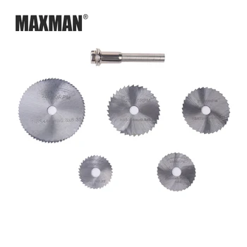 

MAXMAN 6Pcs Mini HSS Saw Blade Rotary Tool For Dremel Metal Cutter Power Tool Set Wood Grinding Discs Drill Mandrel Cutoff
