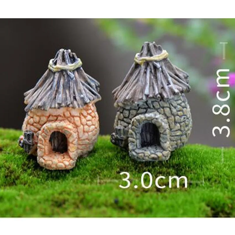 Vintage Romantic Aegean Sea cottages word micro landscape decorative resin home ornaments small houses Figurines Miniatures Gift7