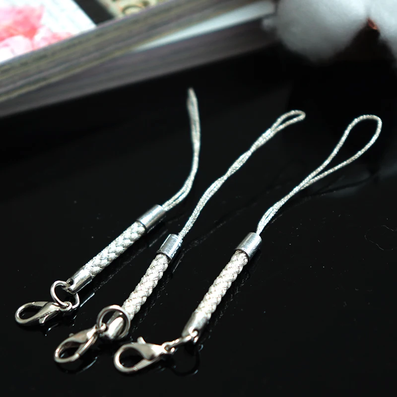 

Wholesale gold silver gold thread lobster buckle mobile phone key ring pendant small jewelry lanyard hook