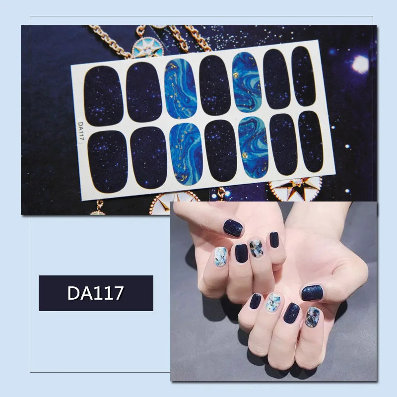 1 лист Водонепроницаемый самоклеющиеся наклейки для ногтей декор для ногтей DIY модные наклейки - Цвет: DA117