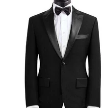 Индивидуальный заказ черный мужской костюм индивидуальные костюм заказ Для мужчин Свадебный костюм комплект Slim Fit Жених Смокинги для женихов для Для мужчин(куртка+ брюки для девочек