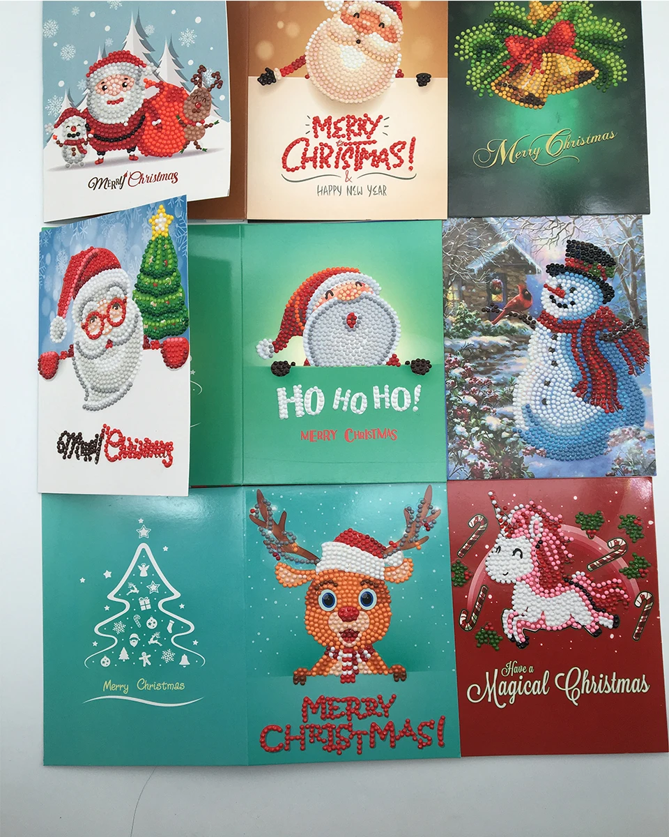 5d diy diamond painting christmas card cartoon paper