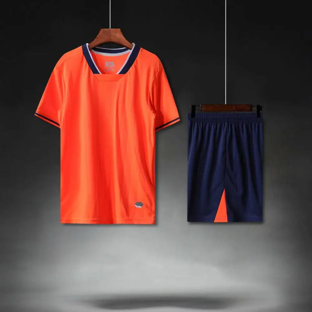Детский спортивный комплект из Джерси для футбола, летний спортивный костюм, комплект из футболки для футбола, Униформа, Survetement, дышащая тренировочная Футбольная форма для мальчиков - Цвет: 1905 Orange
