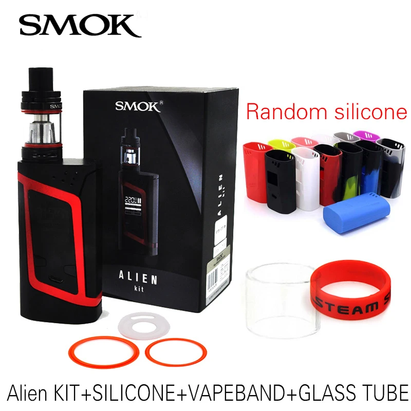 100% Original Smok Alien Kit with 3ml TFV8 Baby Tank Electronic Cigarette Vape 220W Box Mod | Электроника