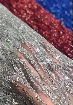 

5 yards glitter French mesh lace 61503 African lace Nigeria lace fabric wedding dress DIY clothing accessories
