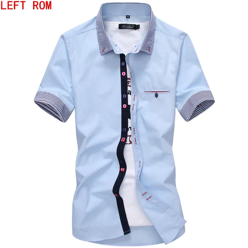 Male Shirt Brand Summer Mens Dress Shirts Short Sleeve Casual Shirt Men ...