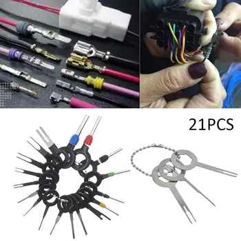 

18pcs Auto Car Plug Circuit Board Wire Harness Terminal Extraction Disassembled Crimp Pin Back Needle Remove Tool Kit