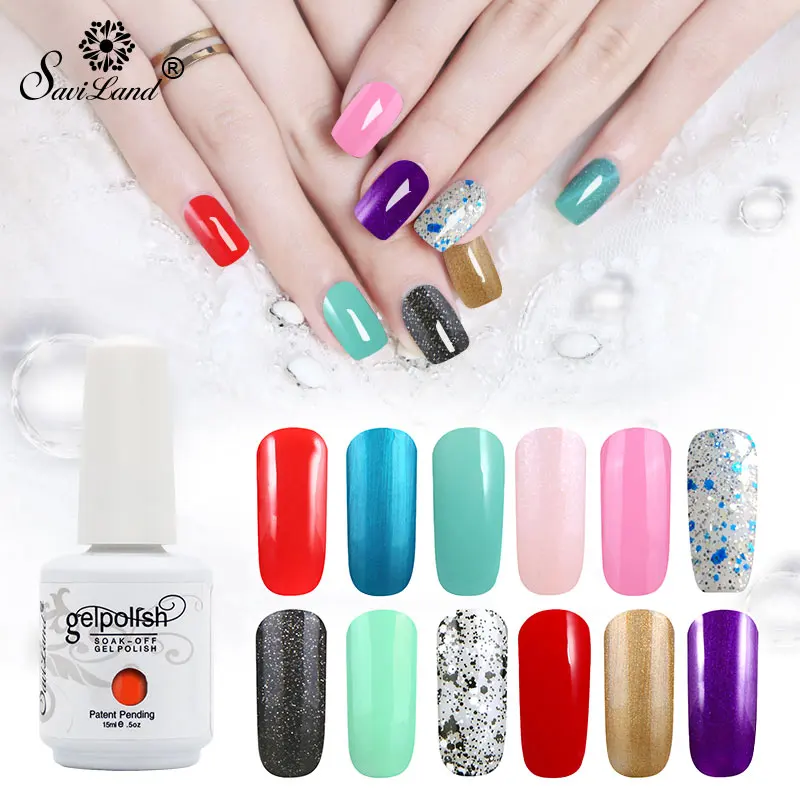 

Saviland 15ml Lucky Nail Gel Polish Paint Manicure Soak Off Enamel UV Led Gel Lacquer 58 Colors Nail Art Gel Varnish