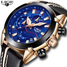 Relogio Masculino LIGE Watch Men Fashion Quartz Army Military Clock Mens Watches Top Brand Luxury Leather Waterproof Sport Watch