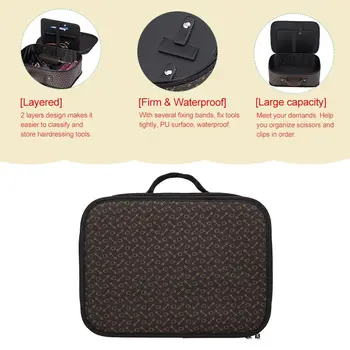 

2 Layers Salon Barber Hair Scissors Bag Hair Cutting Scissors Capacity Waterproof Hairdressing Storage Bag