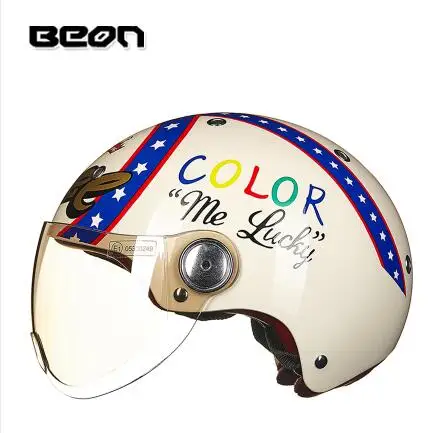 Винтажный мотоциклетный шлем для женщин с открытым лицом, мотоциклетный шлем для гонок, дорожный Электромобиль, каск, dirtbike capacete casco casque ECE - Цвет: bright white color
