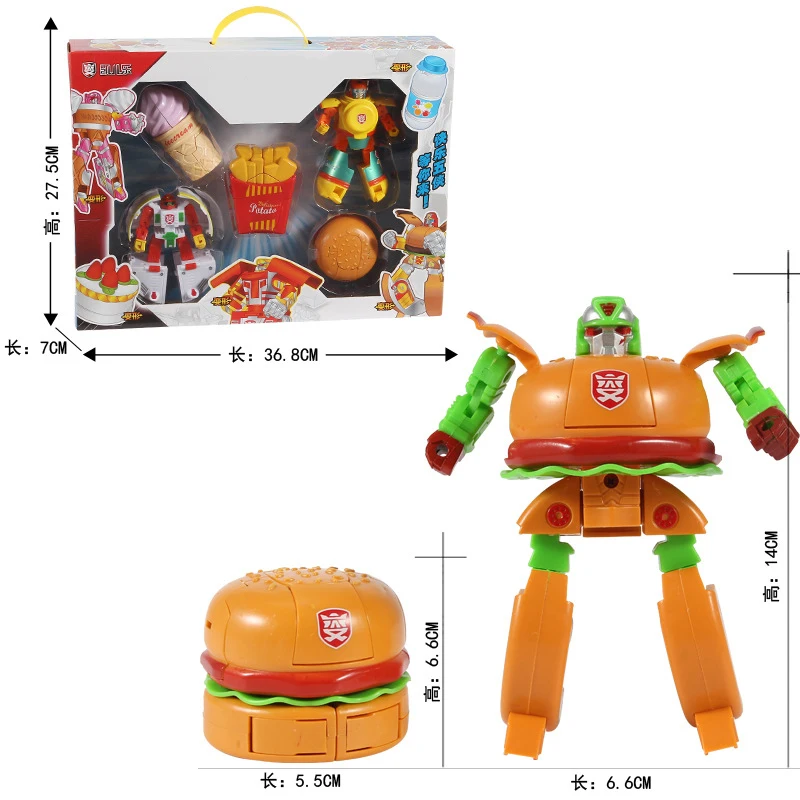 Аниме Фигурка героя мальчик робот Burger жареное мороженое торт куклы модель мультфильм еда странные детские развивающие деформации