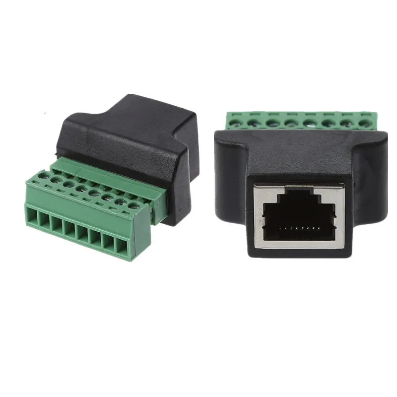 

Ethernet RJ45 Female To 8Pin Screw Terminal Connector Adapter Cable For CCTV Digital DVR Drop ship