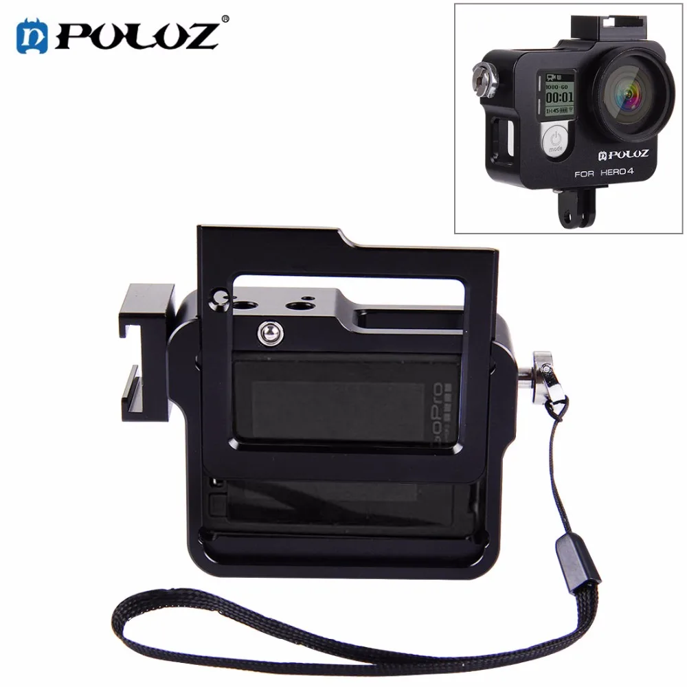 

PULUZ PU140 Housing Shell Aluminum Alloy camera Protective Cage with Frame UV filter & Lens Cap for GoPro HERO4 HERO 4
