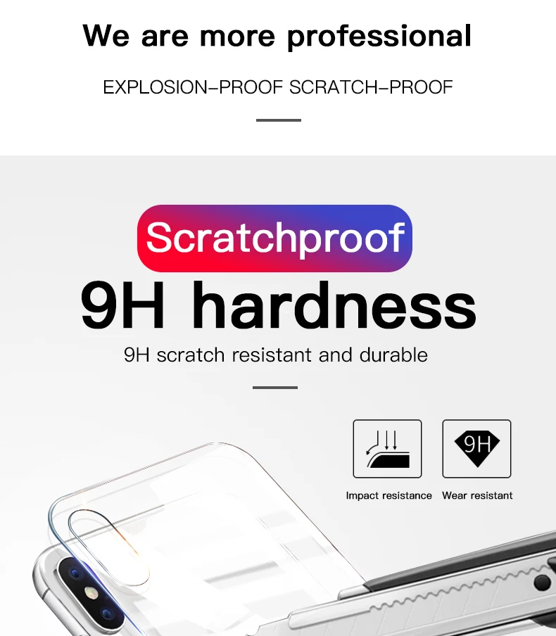 Переднее и заднее 2 шт. закаленное стекло для iPhone 8, 7, 6, 6S Plus, защита заднего экрана для iPhone X, XR, XS, Max, защитная пленка