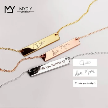 Personalized customization Name Bracelet For Women Signature Gold Stainless steel Rose gold engraving Bracelet&Bangle Jewelry stylish rhinestones faux pearls rose gold bracelet for women