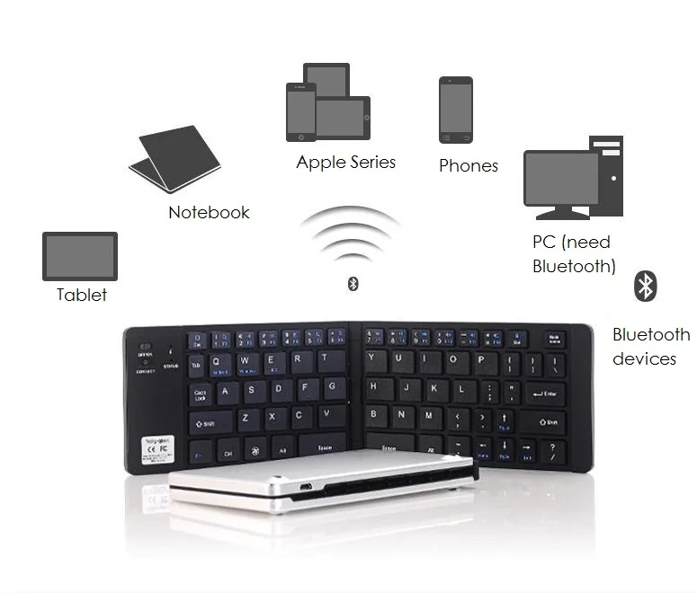 Тонкий металлический беспроводной Bluetooth клавиатура Сотовые телефоны tablet Аксессуары для клавиатур для iphone ipad xiaomi samsung huawei