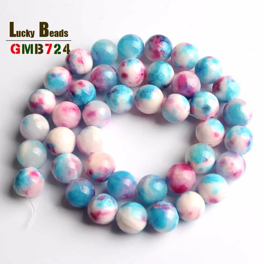 Бисер из натурального камня цветной облачный камень Нефритовый ручной работы F01865-12_3