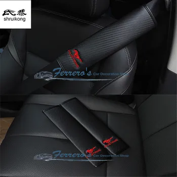 

Free shipping car stickers styling trueran 1pcs for 2015 2016 new seat belt cover shoulder high quality