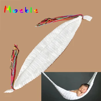 

Crochet White Hammock Baby Photography Props Boy Unisex Knitted Photo Props Newborn Bebe Foto Props 0-1M 1set MZS-14028
