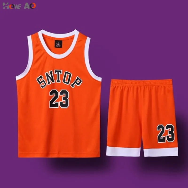 

HOWE AO Basketball Jersey Kid Clothes Mesh Breathable Summer Kids Tracksuit Children Boys Clothes Girls Sets Clothing Vest