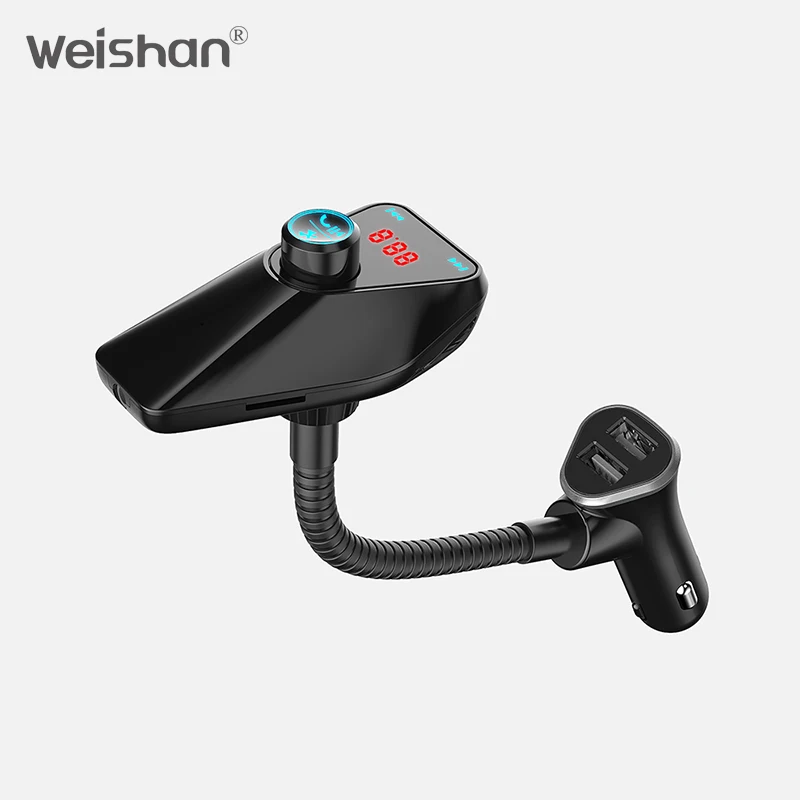 weishan New Bluetooth Kit Car FM Transmitter With USB Charger Car MP3 Player Support USB SD TF Card Wireless Handsfree