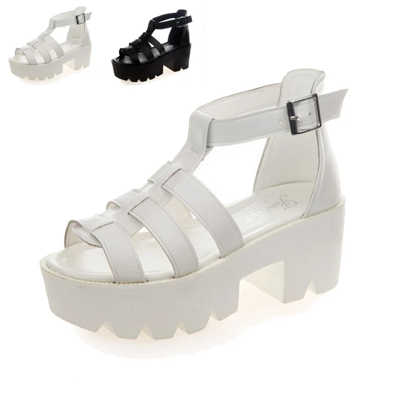block heel strappy leather sandals