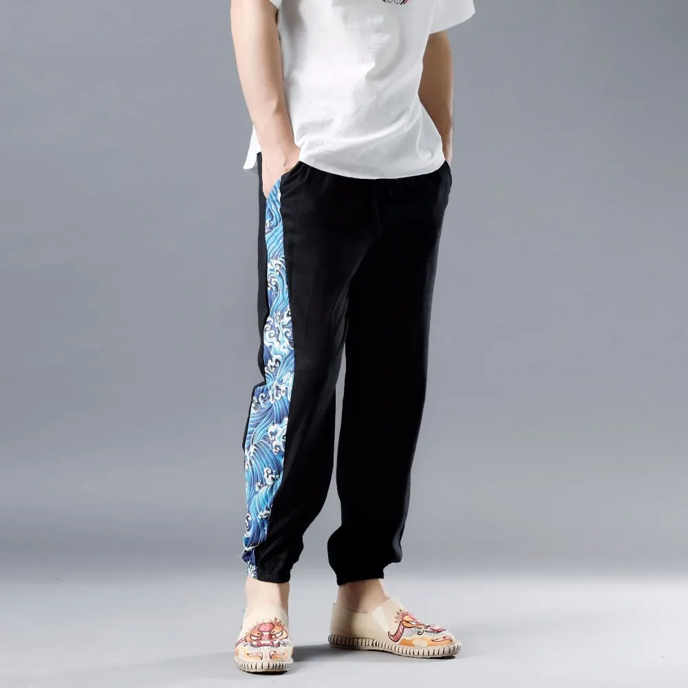 LZJN 2019 Summer Clothe Casual Harem Pants Men Fitness Trousers Male Chinese Traditional Patchwork Print Jogger Pants Harajuku (17)