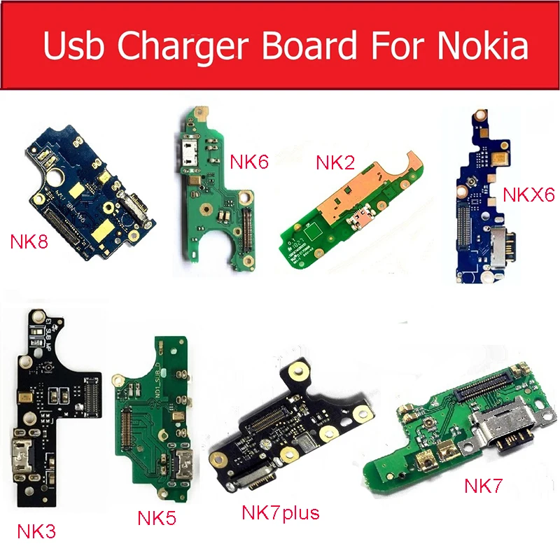 

USB & Microphone Charging Board For Nokia 2 3 5 6 7 8 7plus X6 Micro Charge Jack Plug Connector Flex Cable Board Repair Parts
