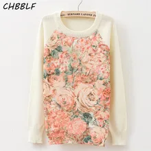 Wool Blend Brand Digital printing Pattern Pullover O-neck Long Sleeve Knitwear Stylish Casual Slim Knitted Women's Sweaters Tops