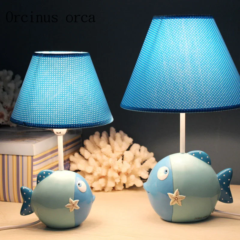 Cartoon creative fish desk lamp children's room Princess Room girl's