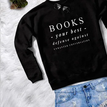 

Books Lover Gifts for Her Jumper for Womens Sweatshirts Funny Letter Prined Reading Book Nerd Crewneck Sweatshirt Hooded