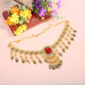 

3 Color Cheap Bollywood Costume Accessories Necklace Belly Dancing Necklace For Women