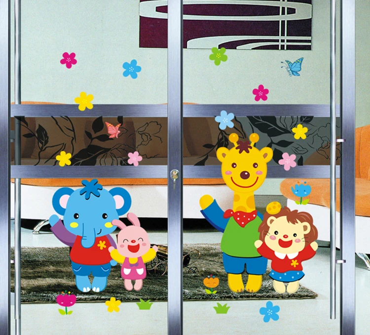 Children bedroom background on small animals The third generation of removable wall stickers | Дом и сад