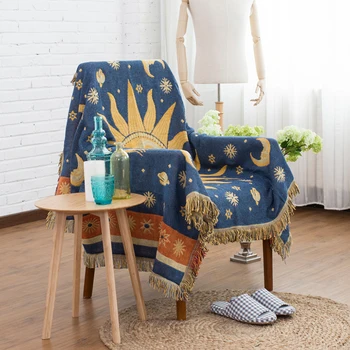 

Hot selling 100% Cotton Throw Double Faced Crochet Thread Blanket Sofa Chair Cover Tapestry Bed Lid Carpets Floor Rug 130x180cm