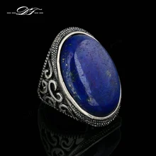 Semi-Piedra preciosa Lapis Lazuli Dedo Antiguos Anillos de Oro/Plata Color de La Marca de Moda Joyería Punky de la Vendimia anel DFR395M
