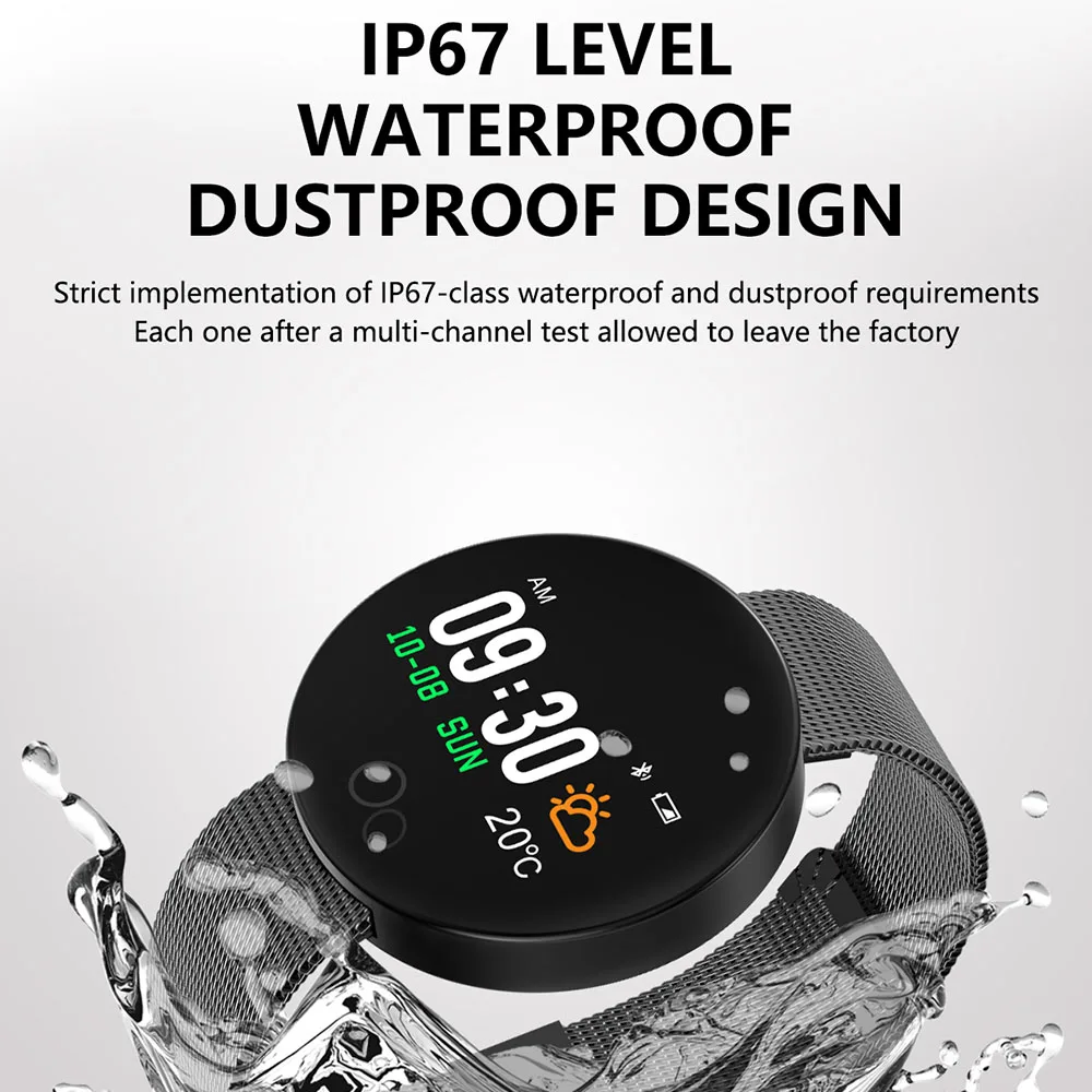

Bluetooth Smart Bracelet IP67 Waterproof Smart band Heart Rate Monitor Multi sport Cardio Fitness Guided Tracker for smartphone