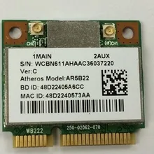 Atheros AzureWave AR9462 AR5B22 WB222 Половина мини PCIe 300M+ Bluetooth 4,0 WLAN Wifi беспроводная карта