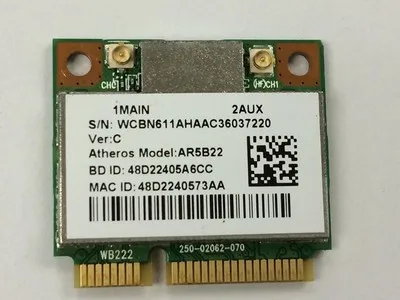 Atheros AR9462 AR5B22 WB222 Half Mini PCIe 300M+ Bluetooth4.0 WLAN Wifi Wireless Card