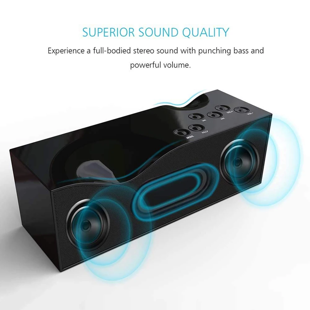 

Stereo Desktop Loudspeaker Box Travel Car Subwoofer Music Player High Fidelity TF Card Support Wireless Bluetooth Dual Speaker