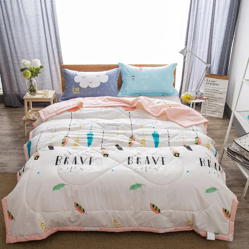 

Fashion Print Cotton Summer Quilt Blankets Comforter Bed Cover Quilting Home Textiles Suitable for Children Adults Bedding YMQ21